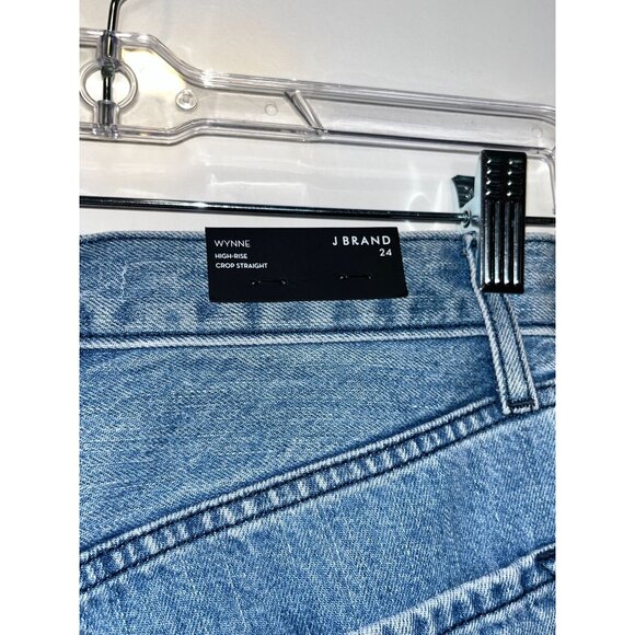 NWT J Brand Wynne High-Rise Straight Crop Jeans Size 24 Blue  Raw Hem - Picture 9 of 15
